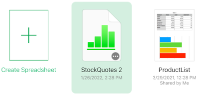 Загруженный файл Numbers на iCloud.