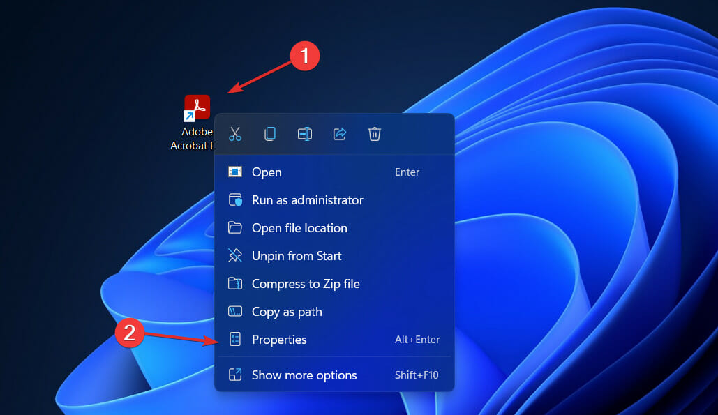 Свойства приложения