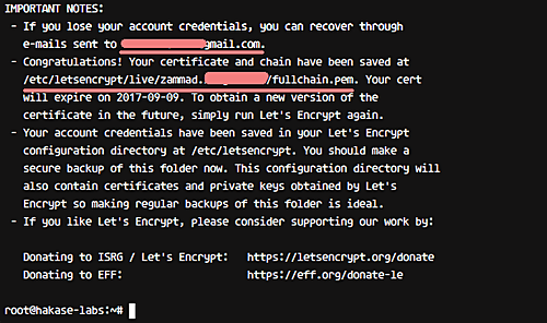 Создание SSL сертификата