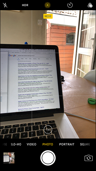 Интерфейс приложения Камера: режим Портрет