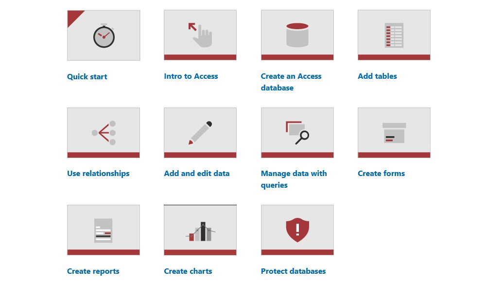 Логотип и скриншот официального обучения Microsoft Access