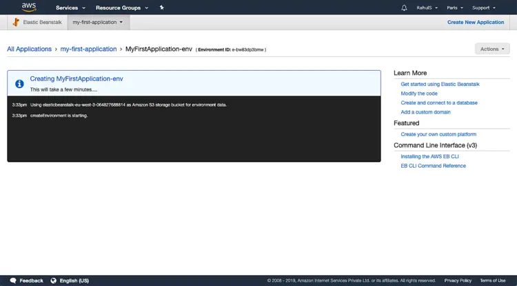 Создание окружения приложения