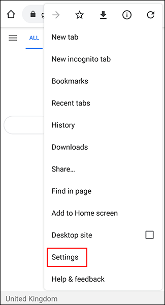 В меню Chrome выберите настройки