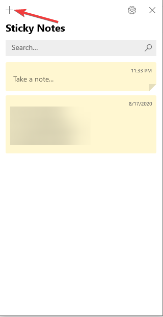 Add new sticky notes