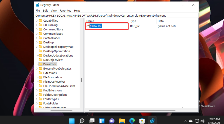 Редактирование значения Default для ключа DefaultIcon