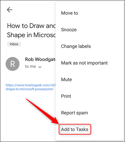 В мобильном Gmail: выберите 