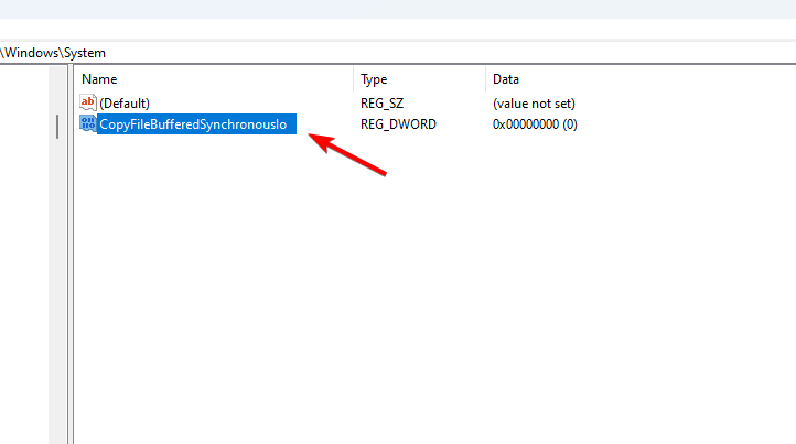 Параметр CopyFileBufferedSynchronousIo в реестре