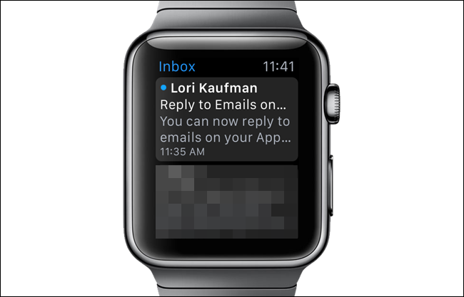 Список писем во «Входящих» на Apple Watch