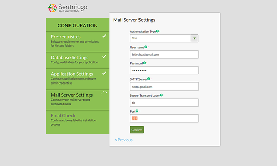 Настройки SMTP сервера