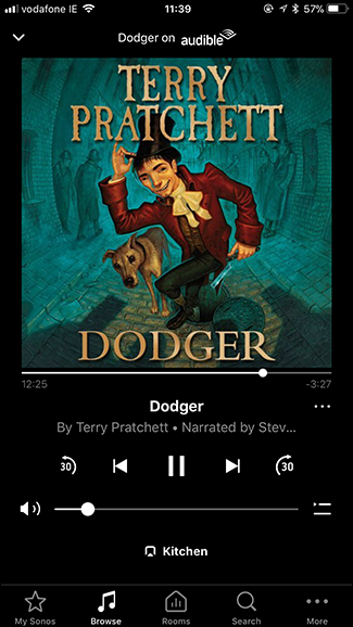 Воспроизведение аудиокниги Audible на колонке Sonos