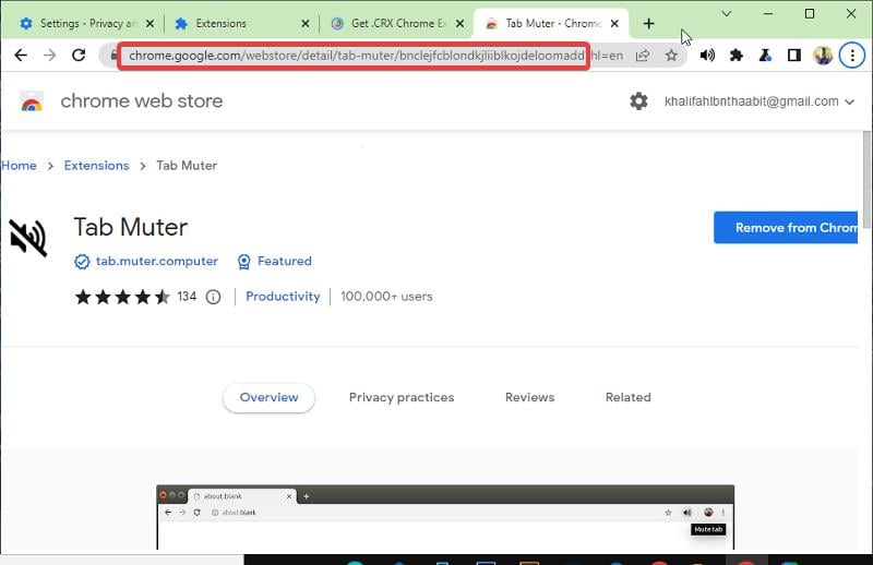 Пример страницы расширения в магазине