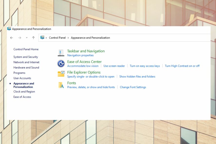 Тёмная тема в Панели управления Windows