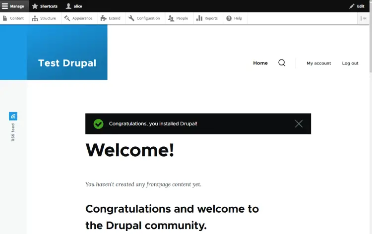 Drupal установлен