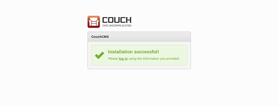 Установка Couch CMS успешно завершена