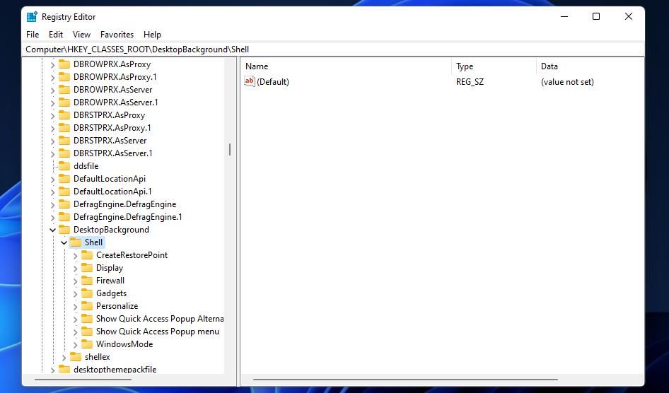 Ключ Shell в реестре