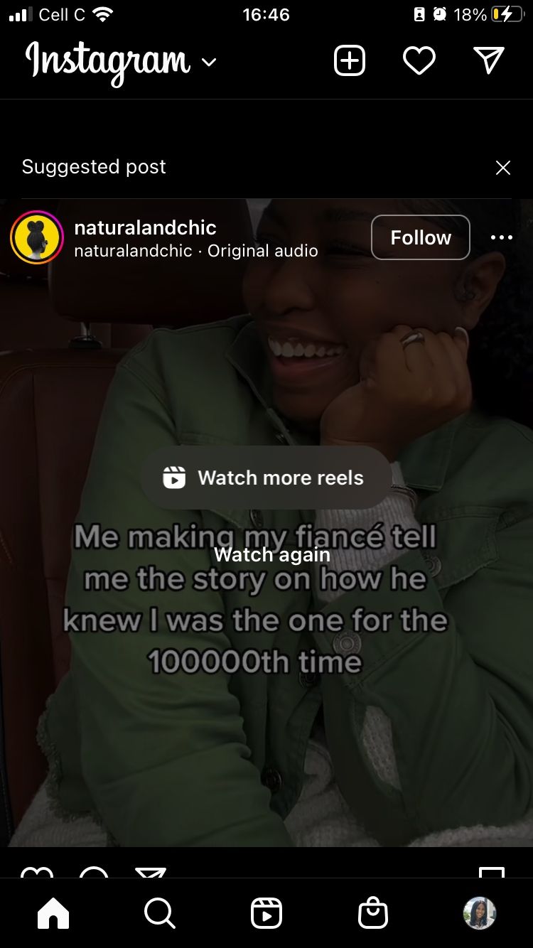 предложенный Reels-пост в ленте Instagram