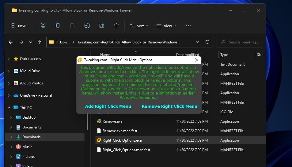 Опция добавления контекстного меню Right Click
