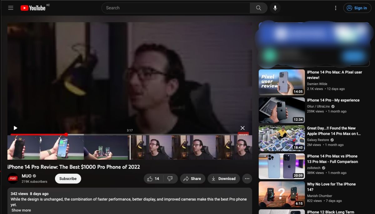 Точное перемещение включено на сайте YouTube на рабочем столе