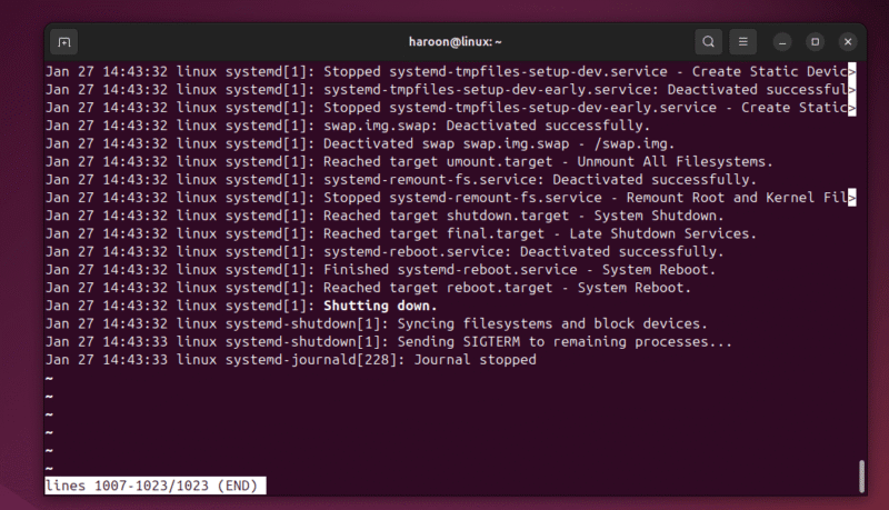 Использование journalctl для поиска замедляющей службы
