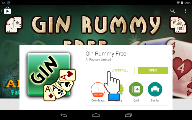 Страница удаления приложения в Google Play