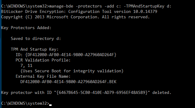 Команда manage-bde в командной строке