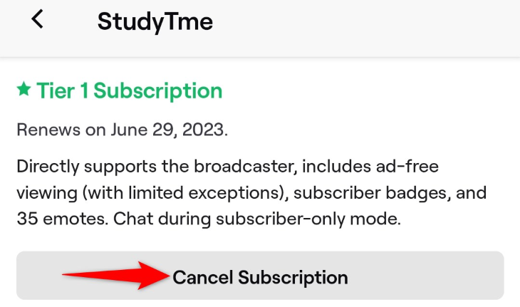 Нажмите «Отменить подписку» для подтверждения.