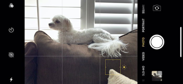 Сетка для композиции в приложении «Камера» iPhone, помогая соблюдать правило третей
