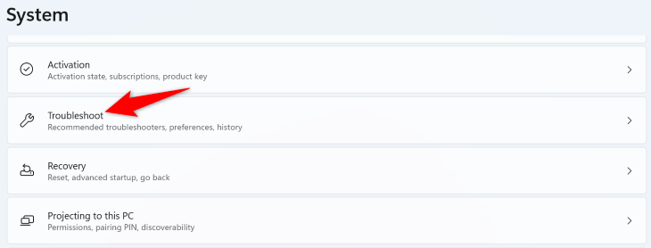 Выберите Устранение неполадок