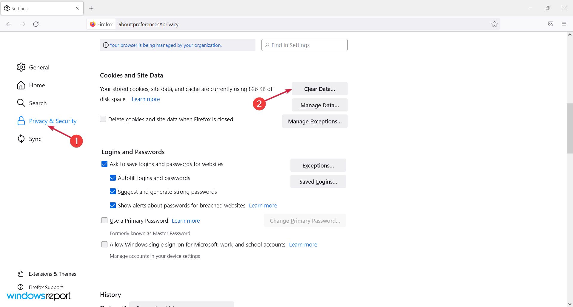 Очистка cookie в Firefox