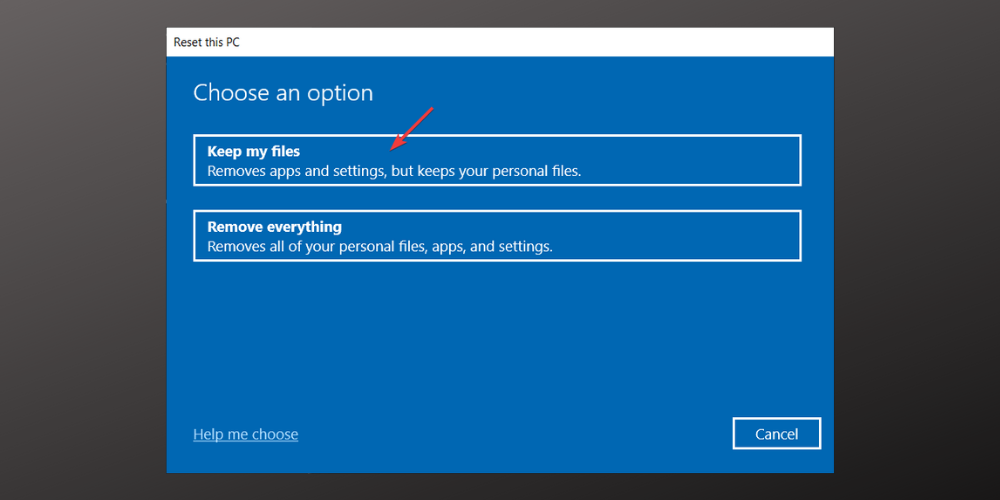 Выбор опции