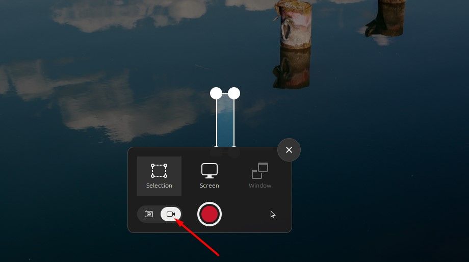Вкладка «Видео» в средстве записи экрана Ubuntu.