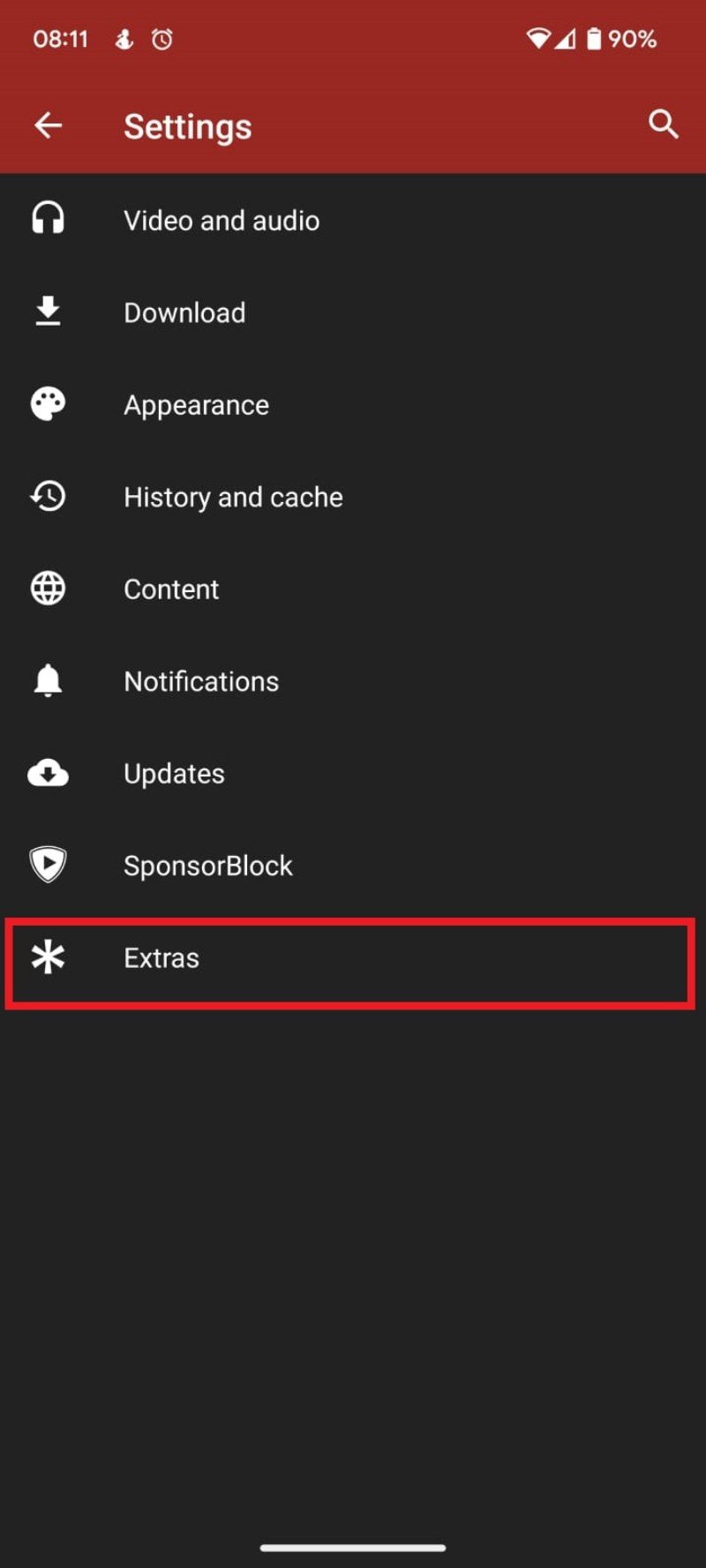 Captura: activar mostrar contador de No me gusta en NewPipe