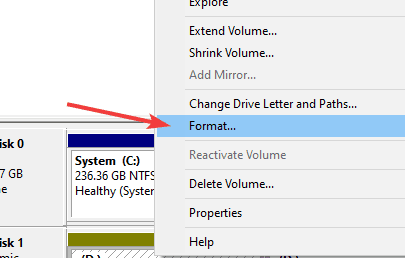Окно подтверждения форматирования