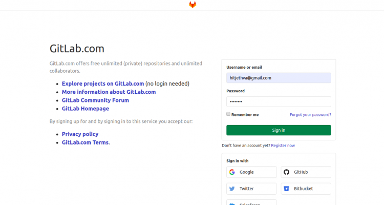 Вход через GitLab