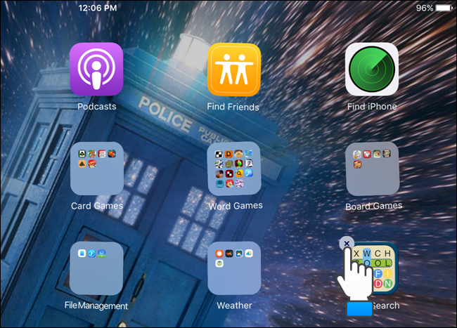 Удаление приложения на устройстве