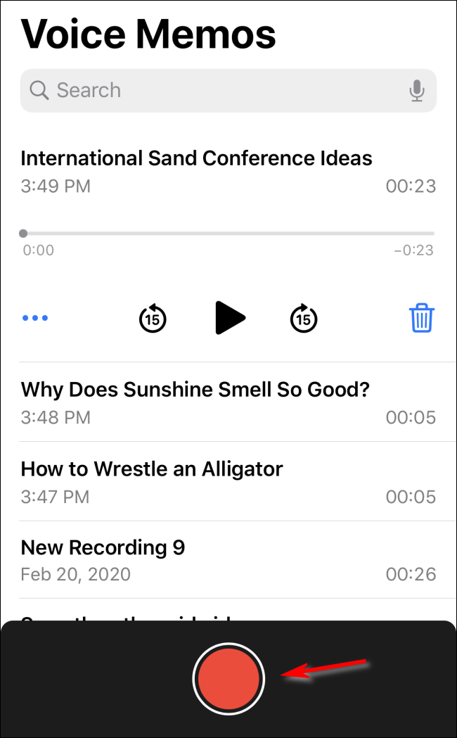 Запись голосовой заметки в iOS