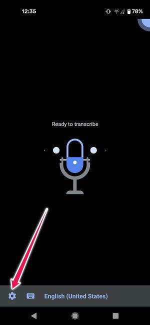 Настройки Live Transcribe