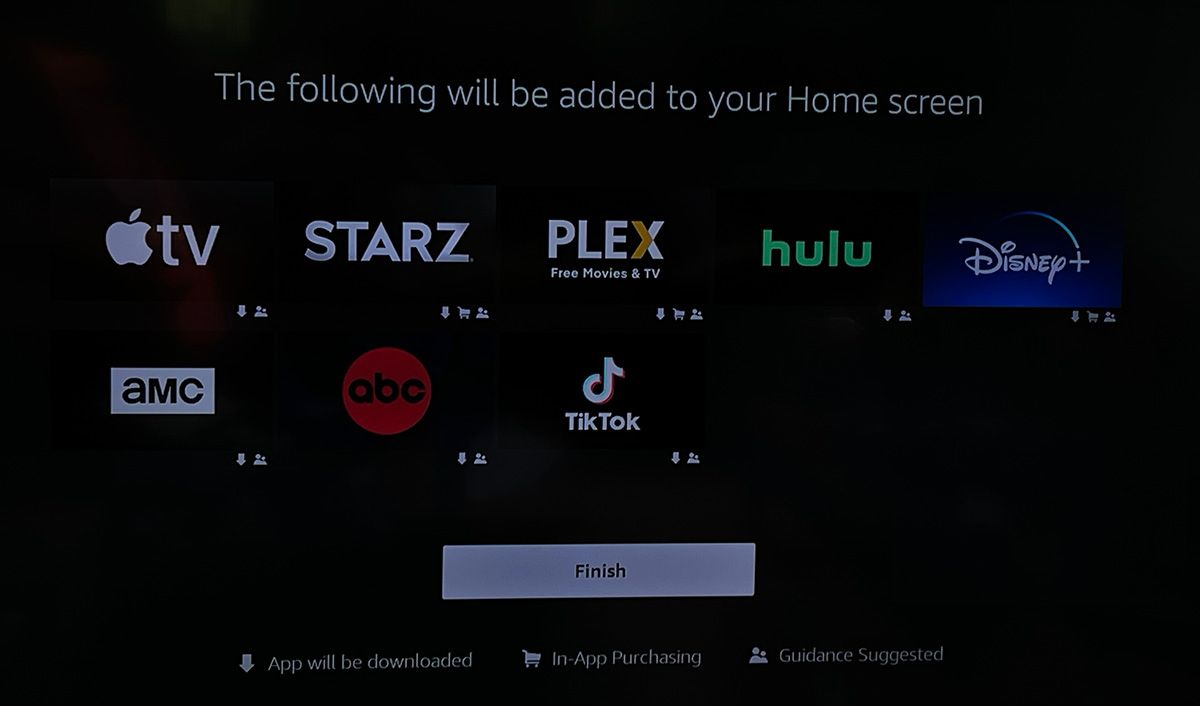 Домашний экран Fire TV после настройки