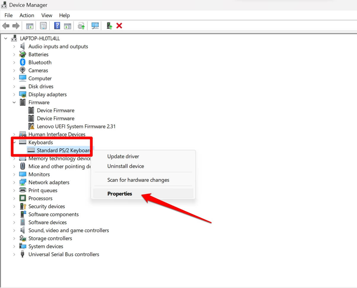 properties of keyboard
