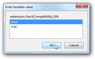 Выбор логического значения false для преференса