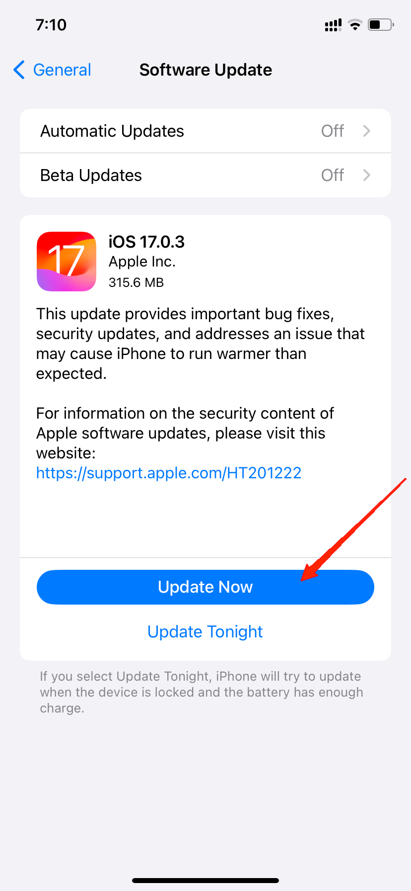 Обновление до последней версии iOS