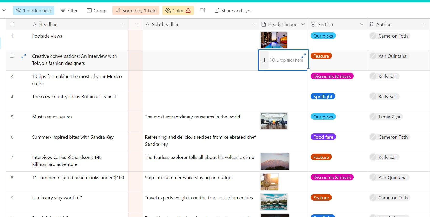 Добавление вложения в Grid‑виде