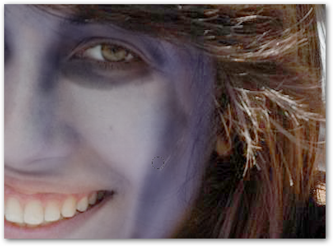 Добавление линий по скуловым впадинам для эффекта истощения