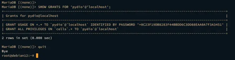 Проверка грантов пользователя pydio