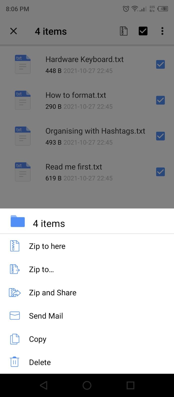 WinZip — действие Zip to here