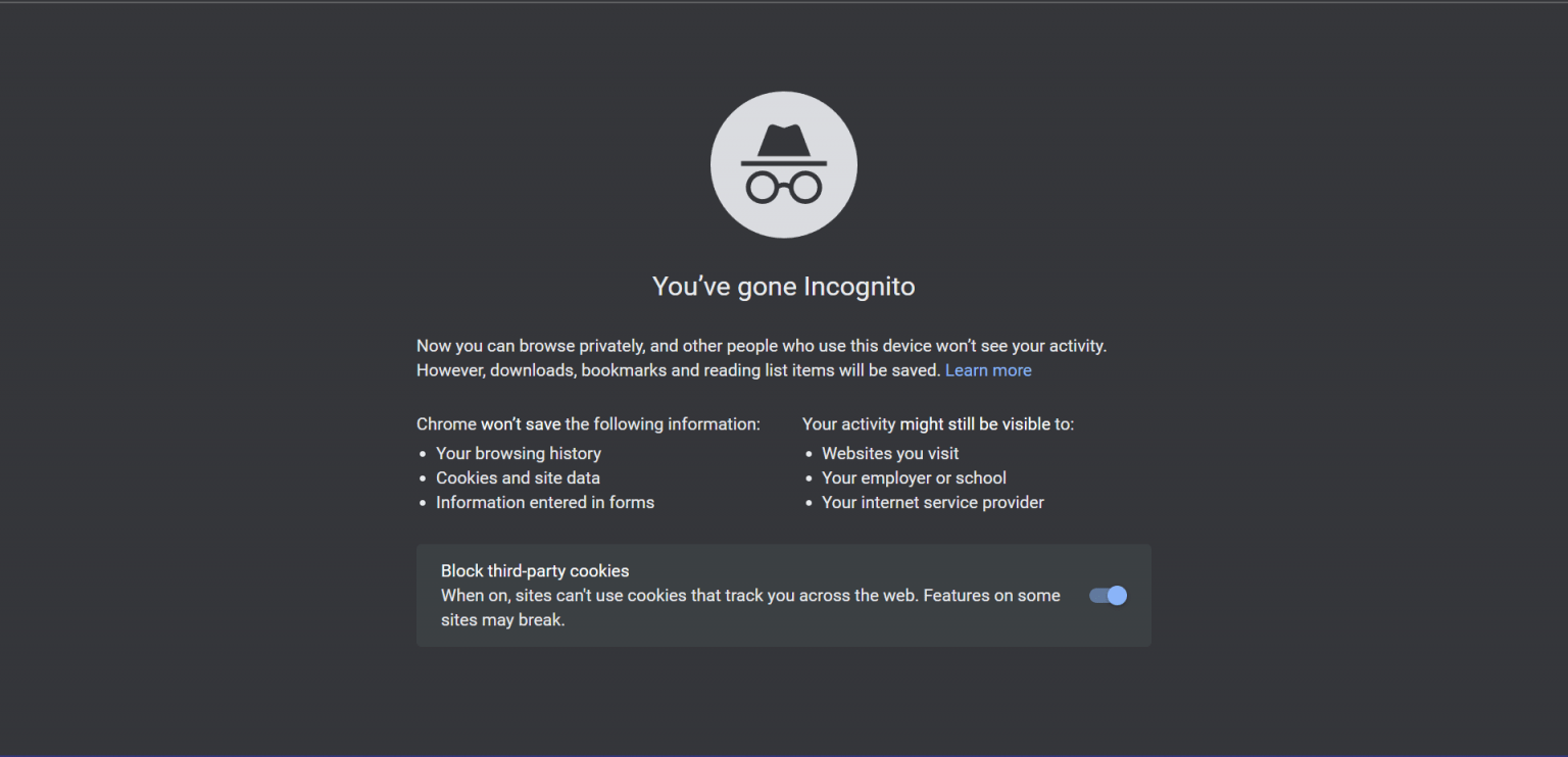 Режим инкогнито в Chrome