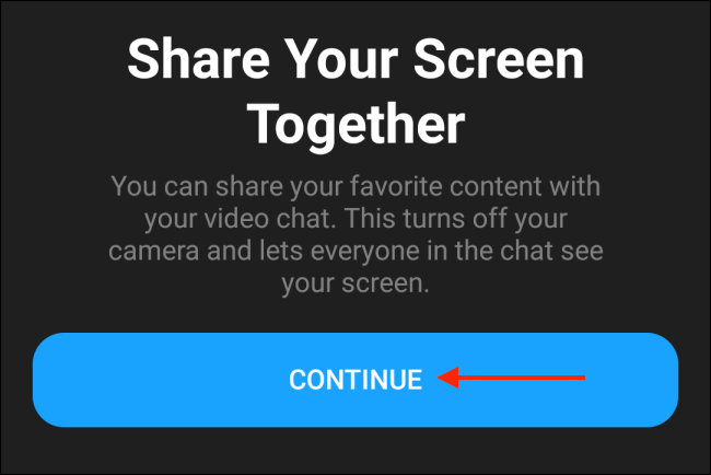 Нажмите Продолжить в Messenger на Android