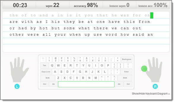 уроки печати на TypingWeb