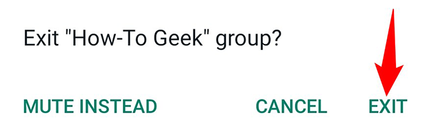 Подтвердите выход, выбрав Выйти.