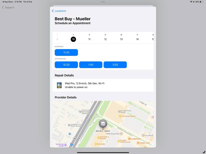 image showing scheduling an appointment for apple genius program